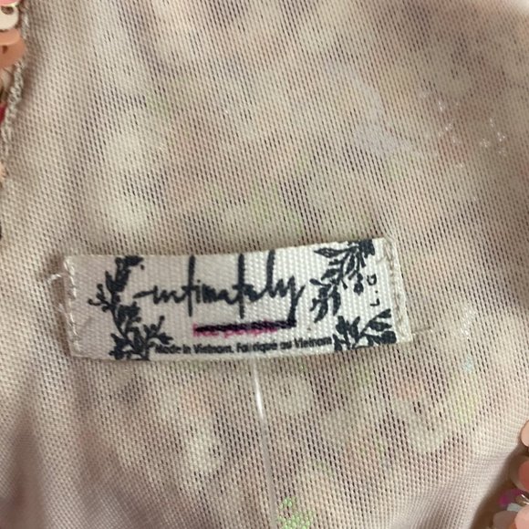 Free People Big Night Sequin Crop Top - Champagne Rose - Size Large NWOT - Picture 7 of 13